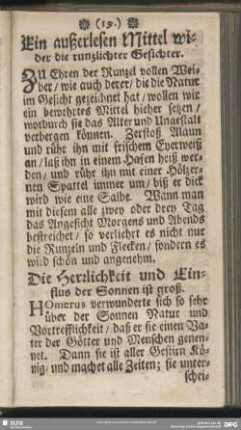 Ein außerlesen Mittel wider die runzlichter Gesichter