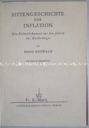 Sittengeschichte der Inflation