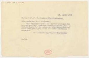 Brief an Friedrich Wilhelm Franke : 18.04.1928