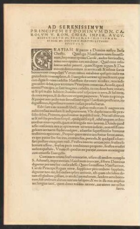 Ad Serenissimum Principem Et Dominum Dn. Carolum V. ...