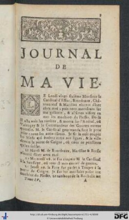Journal De Ma Vie.