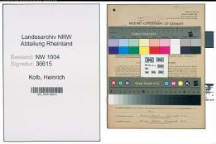 Entnazifizierung Heinrich Kolb , geb. 21.11.1895 (Arbeiter)