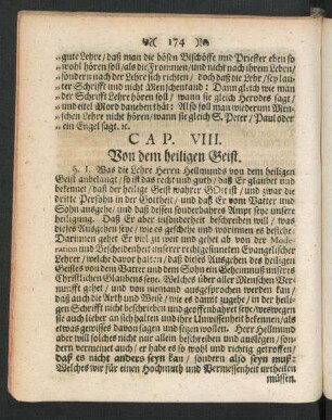 Cap. VIII. Von dem heiligen Geist