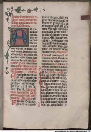 Missale Pataviense : Mit dem Mandat von Christoph von Schachner, Bischof von Passau, Passau 20. 11. 1491