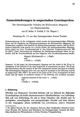 Zustandsänderungen in magnetischen Gesteinsproben