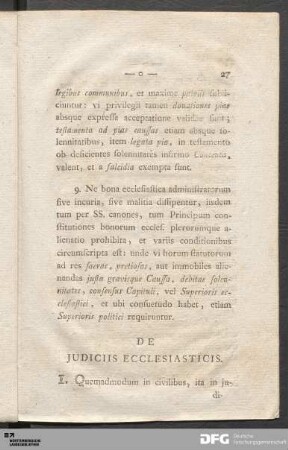 De Judiciis Ecclesiasticis.
