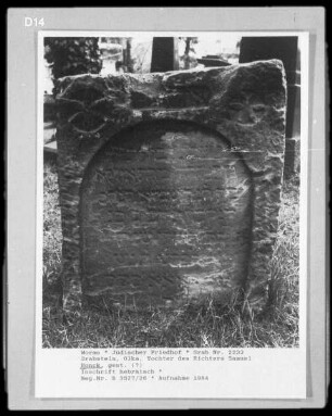 Grabstein von Olka, Tochter des Richters Samuel Honck