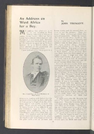 An address on west africa for a boy