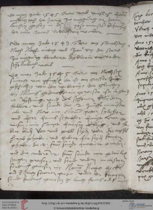 Chronistische Notizen aus Augsburg (1334, 1482, 1503, 1507, 1519, 1537-1544)