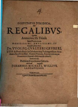 Disp. iur. de regalibus