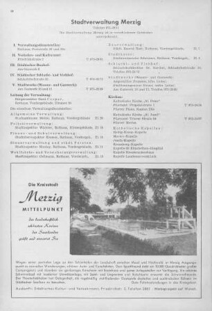 Behördenverzeichnis der Stadt Merzig, sonstiger Behörden und Vereine der Stadt Merzig