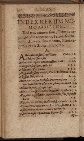 Index Rerum Memorabilium.