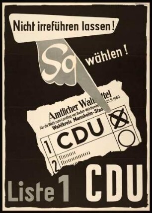 CDU - Christlich Demokratische Union, Landtagswahl 1960