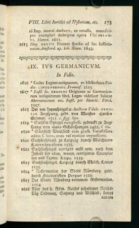 IX. Ius Germanicum