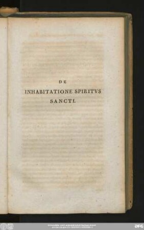 De Inhabitatione Spiritus Sancti.