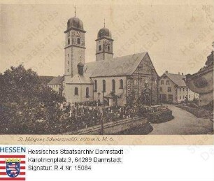 St. Märgen im Schwarzwald, Kirche / Außenansicht mit Friedhof