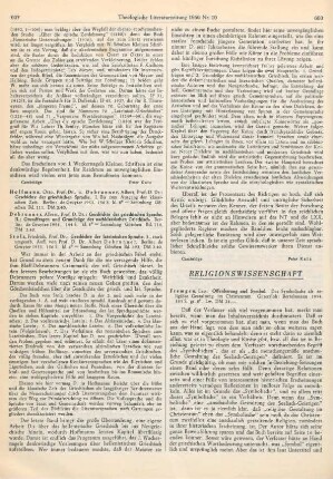 608-609 [Rezension] Fremgen, Leo, Offenbarung und Symbol