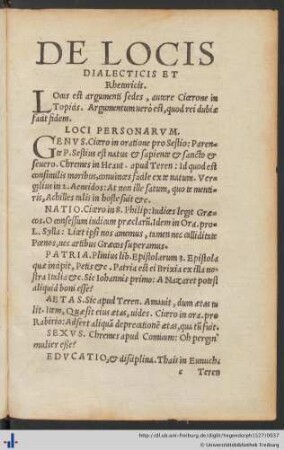 De Locis Dialecticis et Rhetoricis.