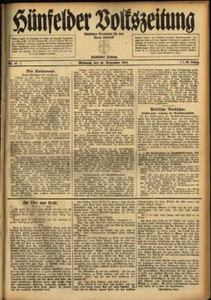 Ausgabe vom Mittwoch, den 26. November 1919.