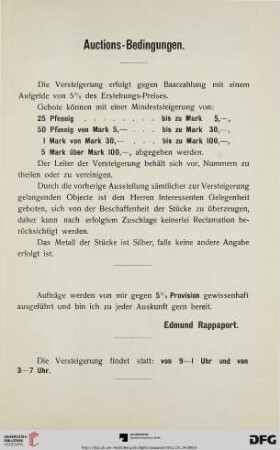Auctions-Bedingungen