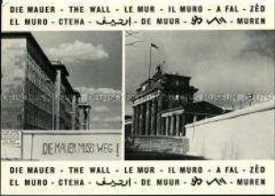 Postkarte zur Berliner Mauer