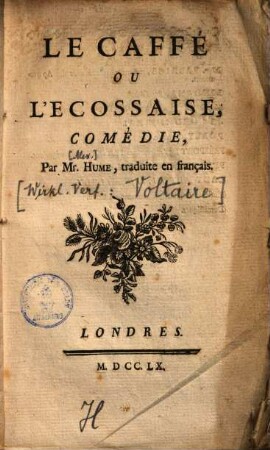 Le Caffé ou L'Écossaise ... : comédie