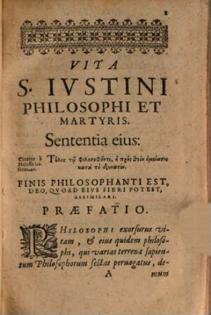 Vita et documenta S. Justini Philosophie et Martyris