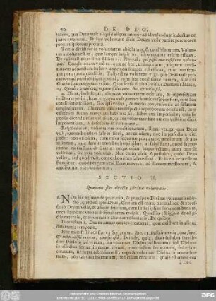 Sectio II. Quaenam sint obiecta Divinae voluntatis.