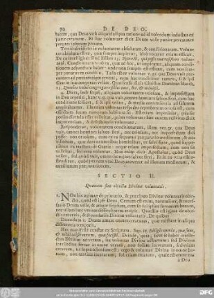 Sectio II. Quaenam sint obiecta Divinae voluntatis.