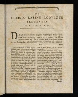 III-XXXII, De Christo Latine Loquente