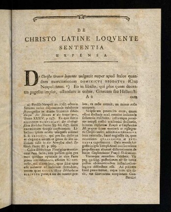 III-XXXII, De Christo Latine Loquente