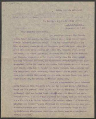 Brief an Ludwig Landshoff : 10.07.1920