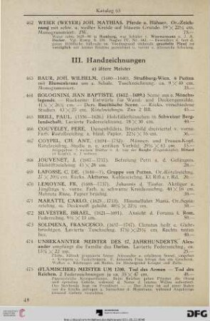 III. Handzeichnungen (Nr. 463-563)