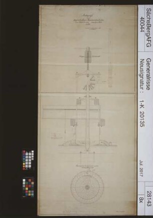 Fourneyron-Turbine von 16 PS für den Antrieb eines Pochwerks