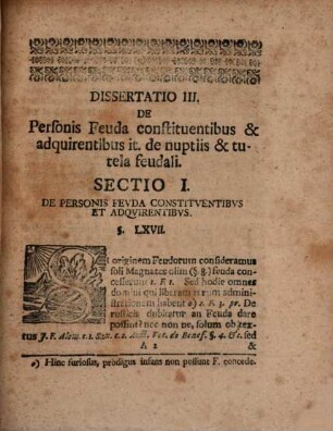 Diss. ... de personis feuda constituentibus et adquirentibus ...