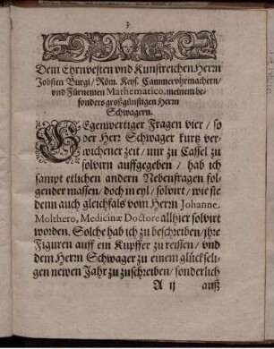 Dem Ehrenbesten und Kunstreichen Herrn Jobsten Burgi.