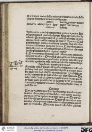 Expositio textus: in quo est significatio scilicet accidentalis adverbiorum id est quot sunt accidentales significationes in adverbio