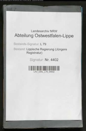 Bau einer Chaussee von Lippstadt nach Cappel, Band 1