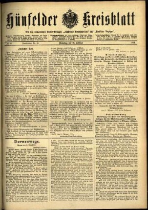Ausgabe vom Dienstag, den 18. Februar 1913.