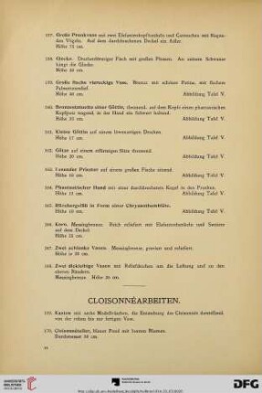 Cloisonnéarbeiten (Nr. 169-186)