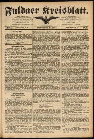 Ausgabe vom Samstag, den 25. Januar 1902.