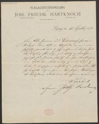 Arbeitszeugnis für Otto Junne
