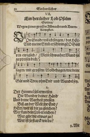 VII. Ein herzlicher Lob-Psalm Gottes.