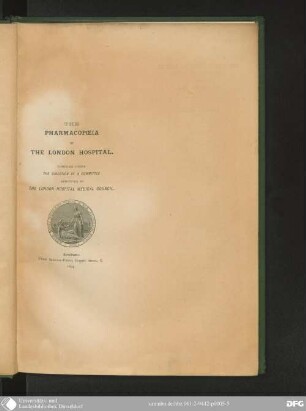 The Pharmacopoeia of the London Hospital