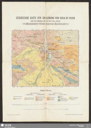 Geologische Karte der Umgebung von Idria in Krain