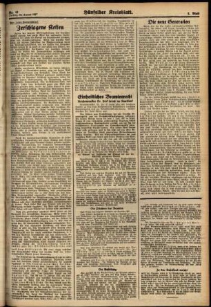 Zweite Ausgabe vom Freitag, den 29. Januar 1937.