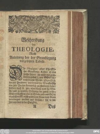 I. Articul. Von der Erkentniß Gottes, nach seinem Wesen, Eigenschaften und Personen.