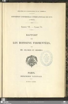 Rapport sur les boissons fermentées