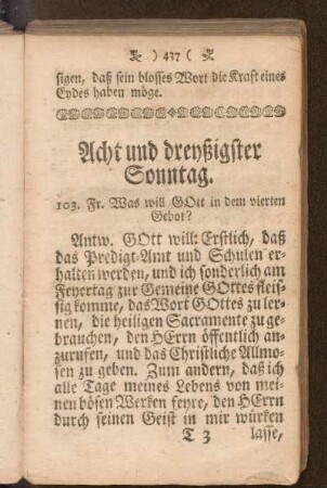 Acht und dreyßigster Sonntag