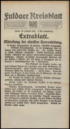 Ausgabe vom Sonntag, den 28. Februar 1915.